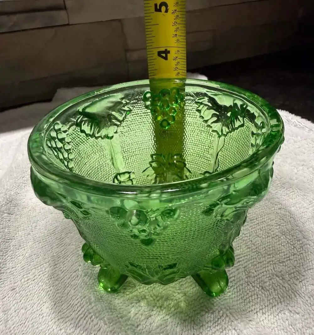 Jeannette Glass Harvest Grape Footed Candy Dish
